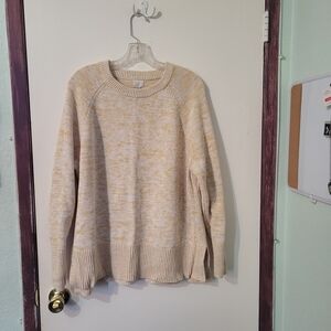 a new day Women's Soft Cream and Yellow Knit Sweater